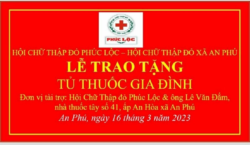 Hội chữ thập đỏ Phúc Lộc trao tặng Tủ thuốc cho 8 gia đình tại An Phú Củ Chi 